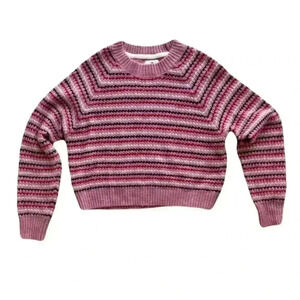 Women's Sundry Knit Sweater Size Small Pink Stripes Casual Workwear Pullover